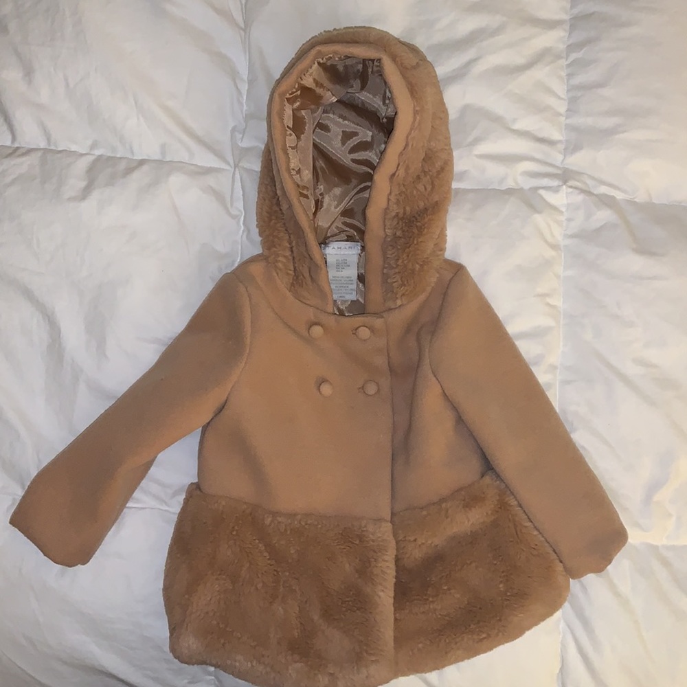 Kids Tahari two button coat size 12 months - with matching gloves - Picture 4 of 8